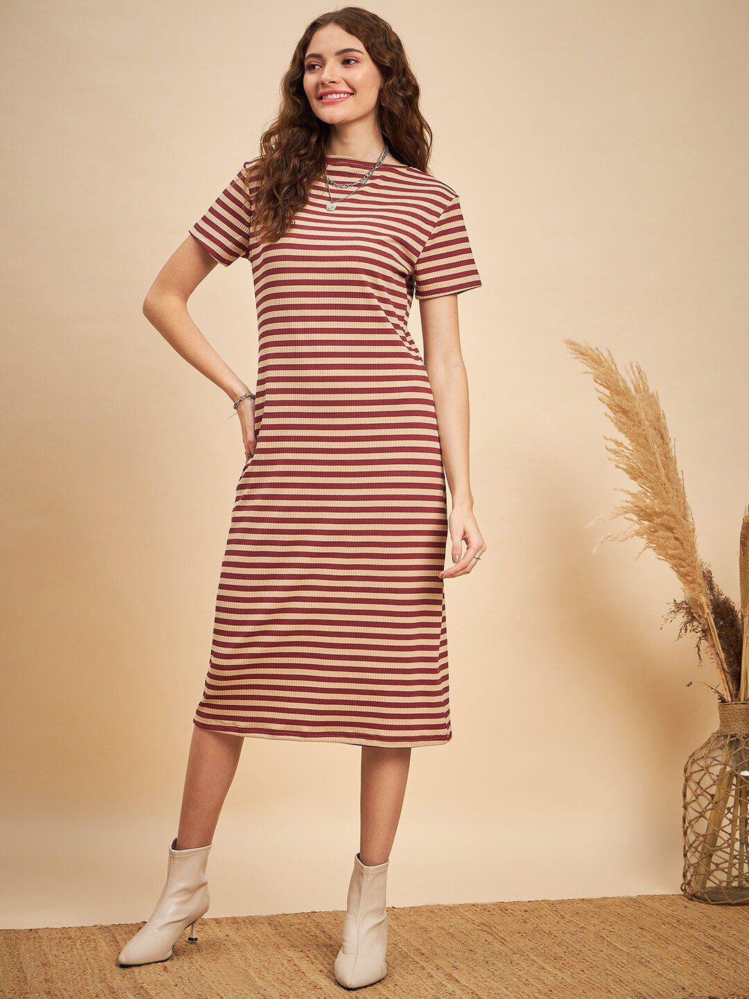 mint street striped a-line midi dress