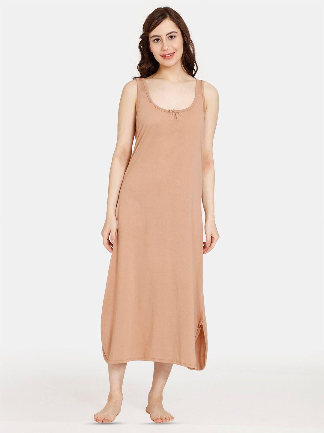 rosaline by zivame sleeveless pure cotton nightdress