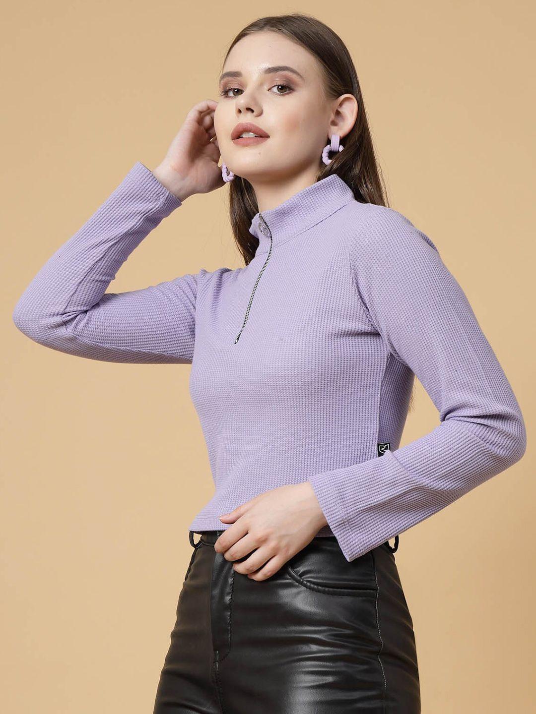 rigo purple cotton shirt style top