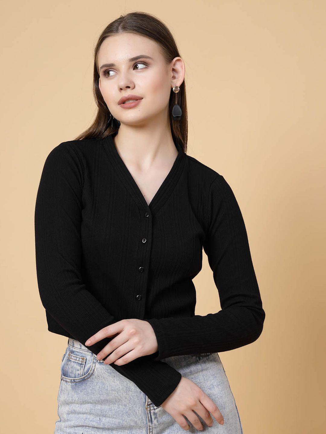 rigo black cotton shirt style top