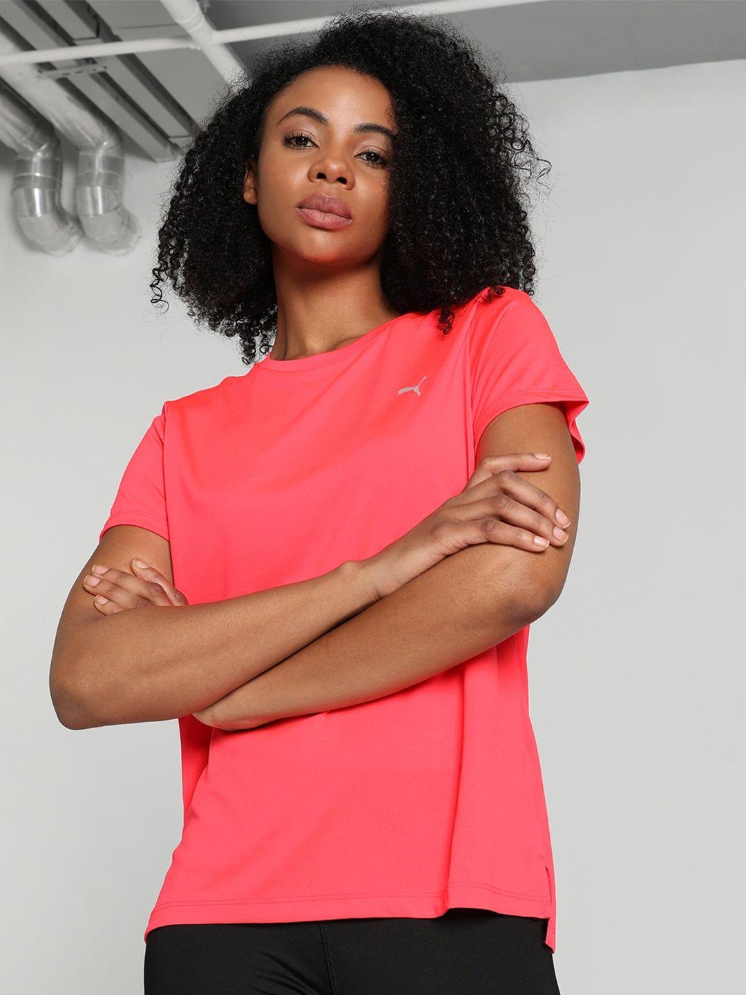 puma run favorite heather round neck short sleeves cotton tshirts