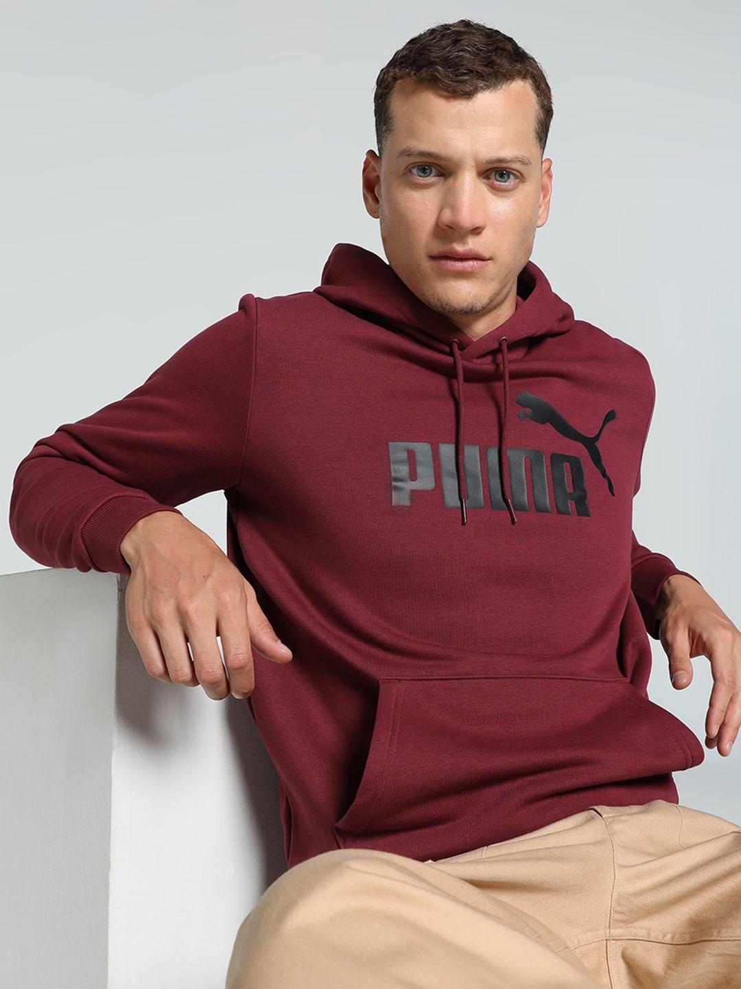 puma ess big logo printed cotton hooded sweatshirt