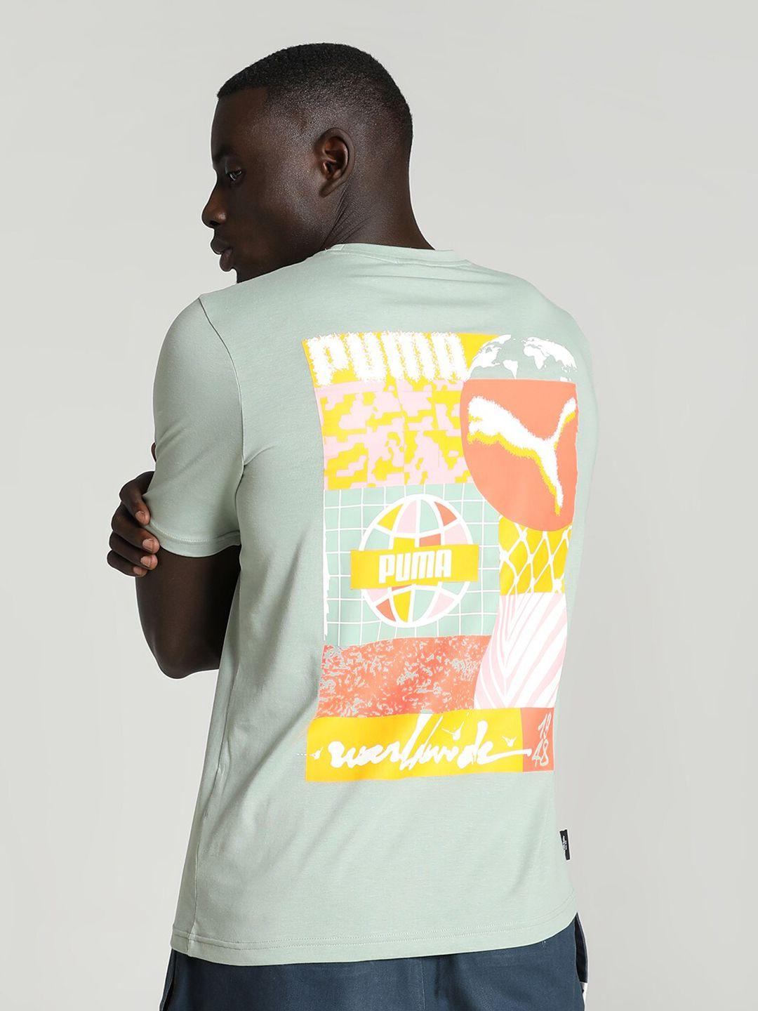 puma graphic printed cotton tshirt