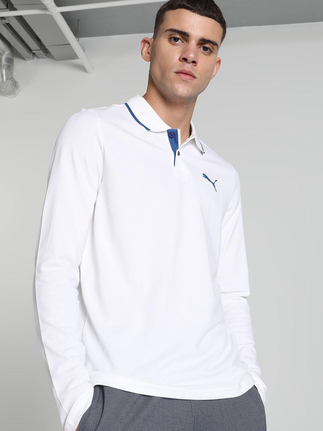 puma cotton long sleeved polo sweatshirt