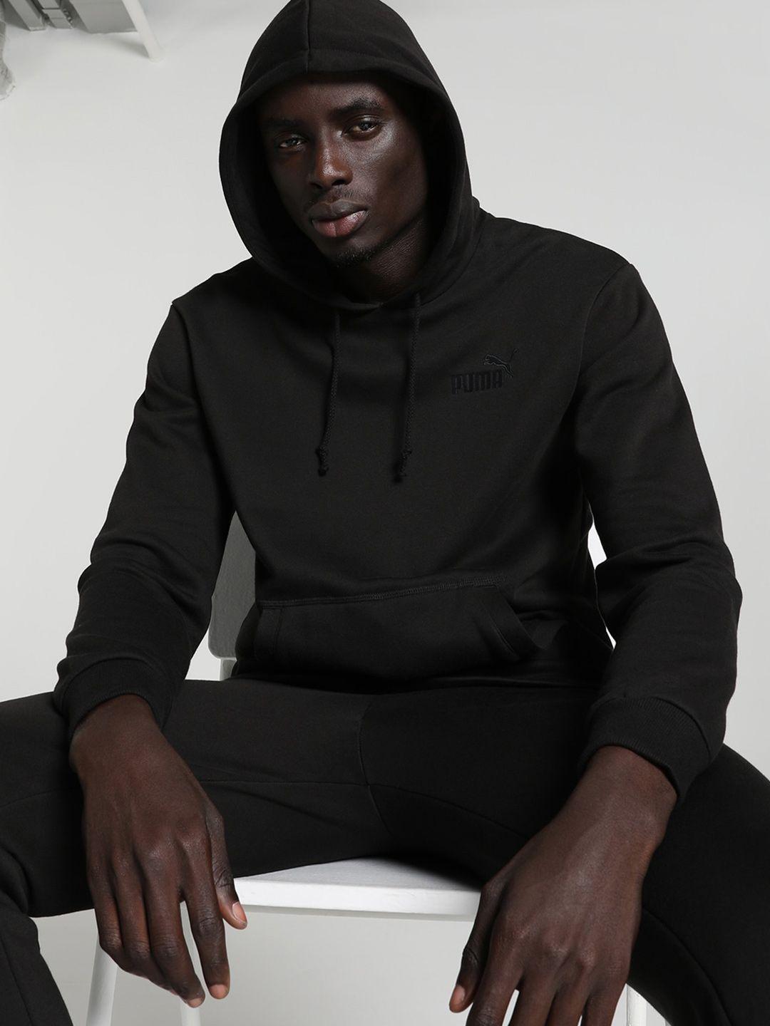 puma cotton relaxed-fit hooded sweatshirt