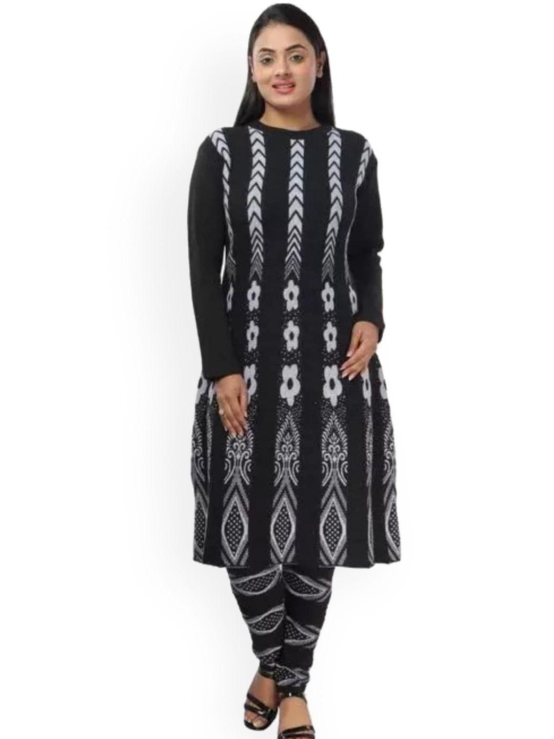 sammyco women black regular kurta with trousers