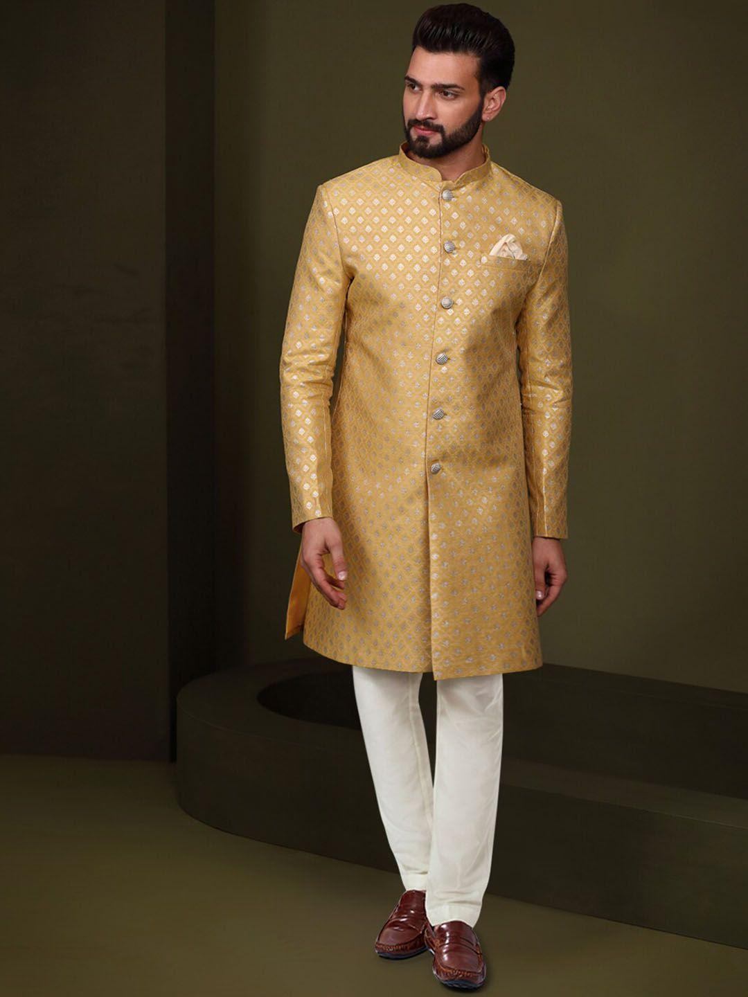 kisah men self-design sherwani churidar set