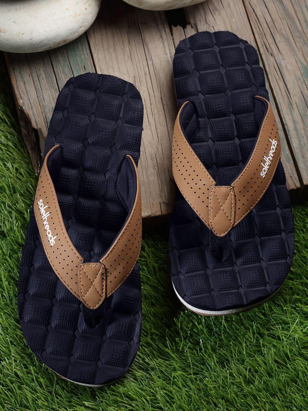 solethreads men brown & black thong flip-flops