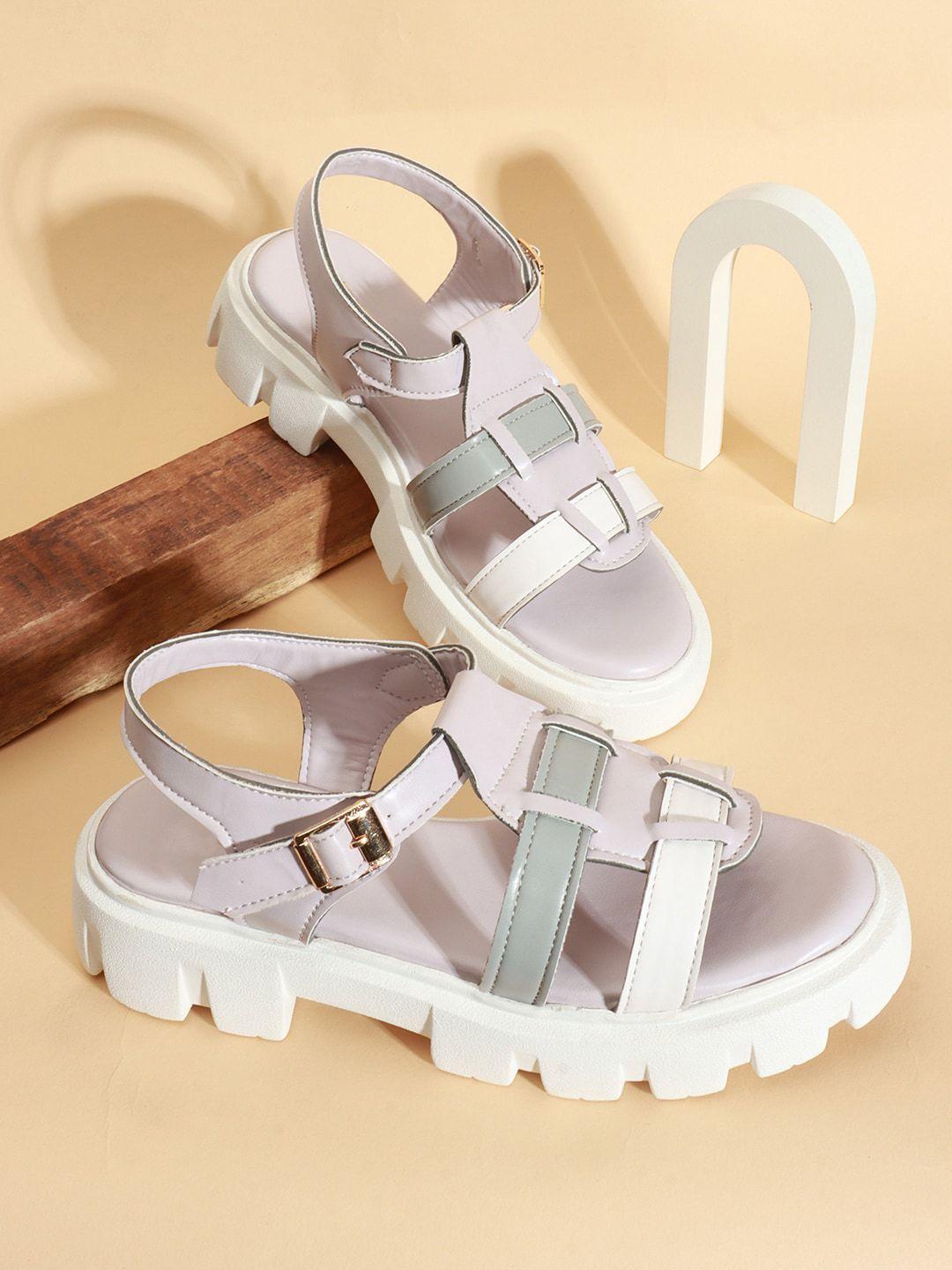 twin toes colourblocked flatform heels