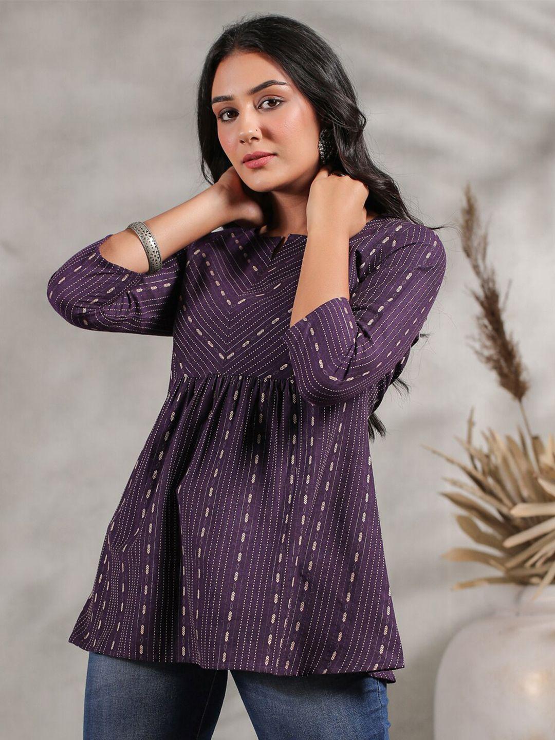 anubhutee purple ethnic motifs embellished sequinned sequinned kurti