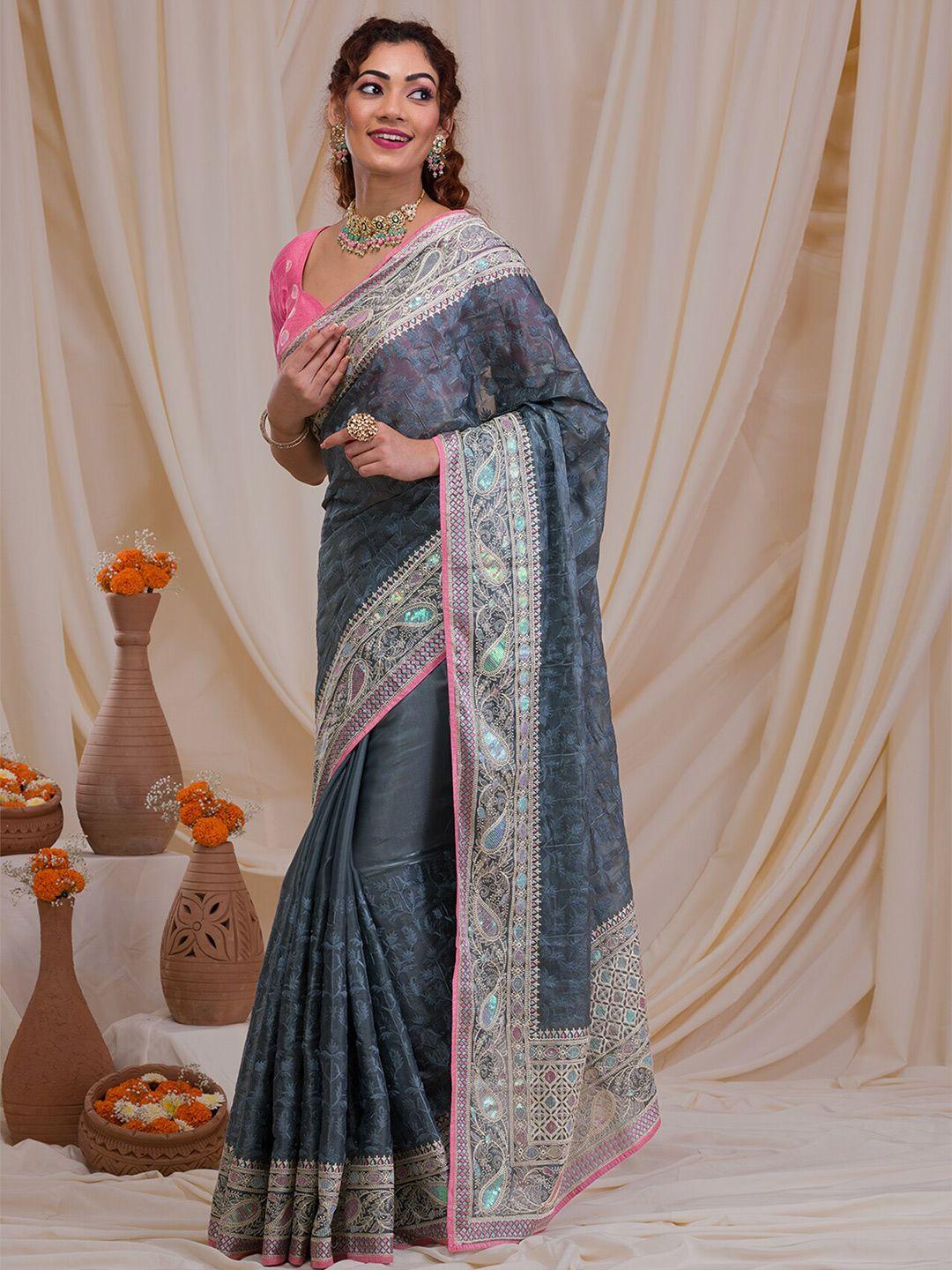 koskii floral embroidered saree