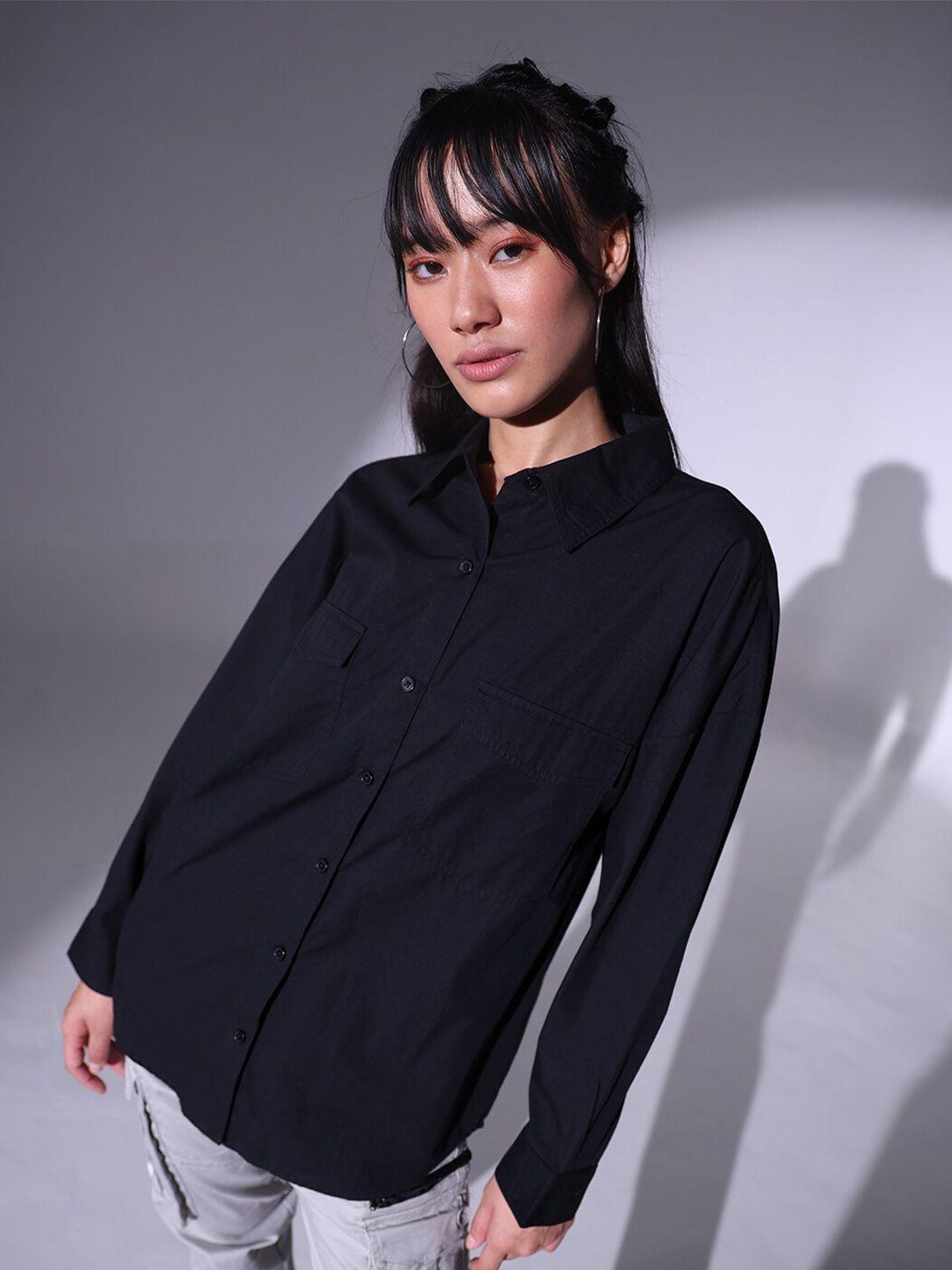 hubberholme relaxed spread collar oversized pure cotton casual shirt