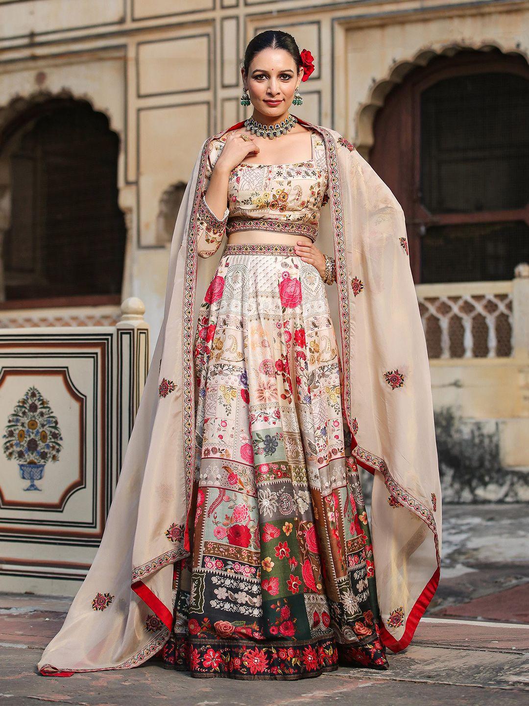 scakhi embroidered ready to wear lehenga & blouse with dupatta