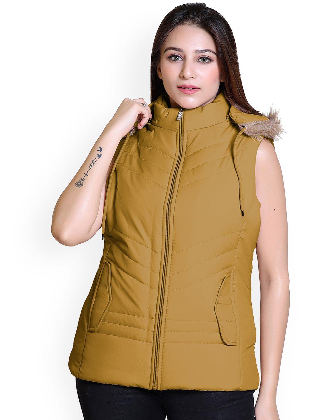 brazo women mustard lightweight longline parka jacket