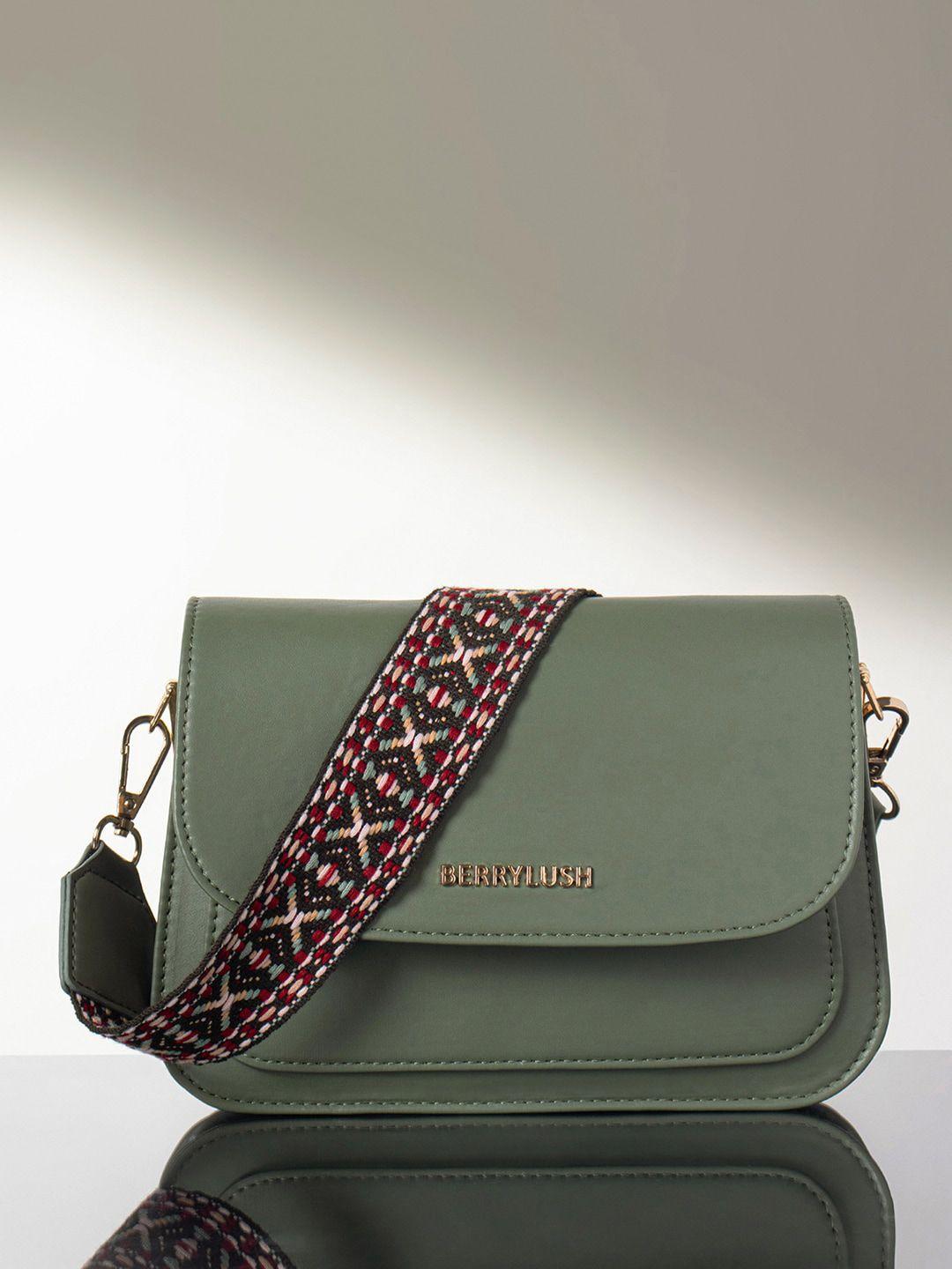 berrylush green structured sling bag