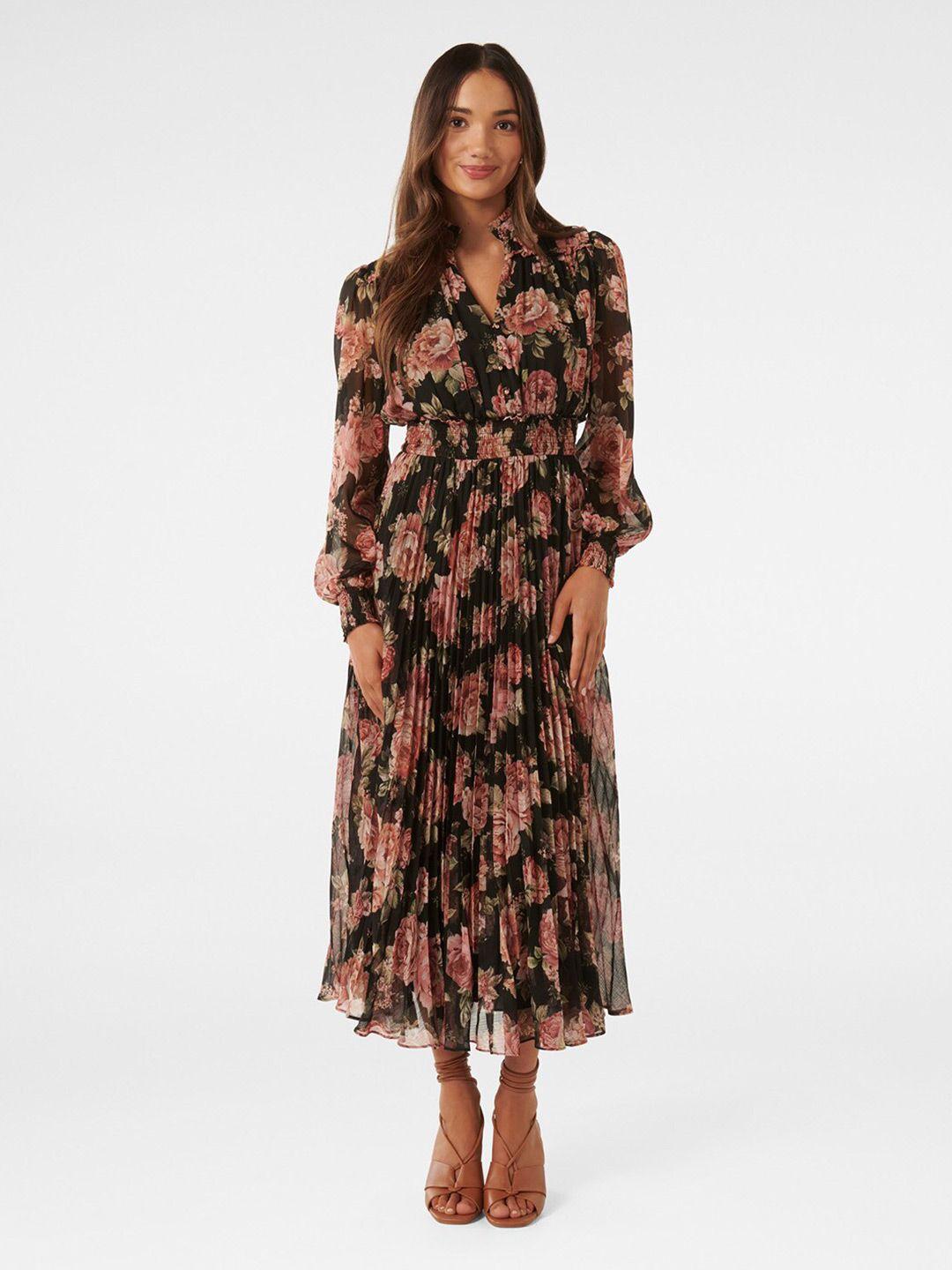 forever new floral printed fit & flare midi dress