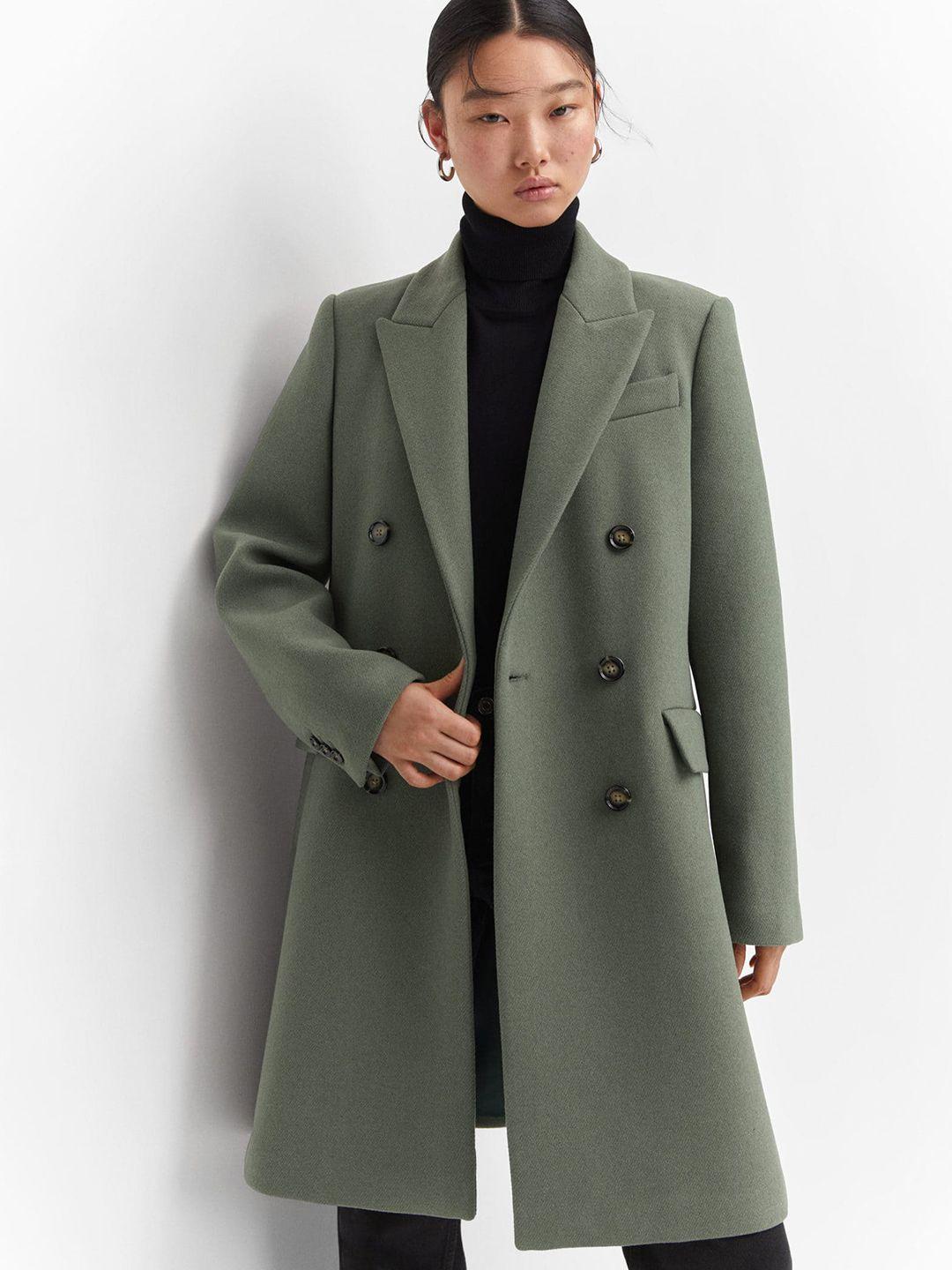 mango double-breasted longline overcoat