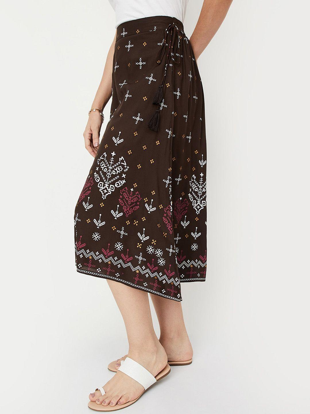 max ethnic motifs printed a-line midi skirt