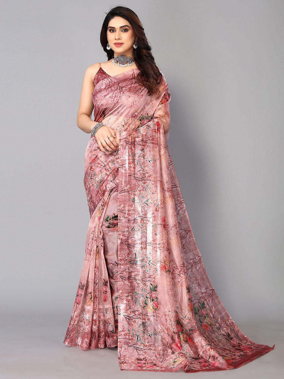 siril floral printed tissue saree