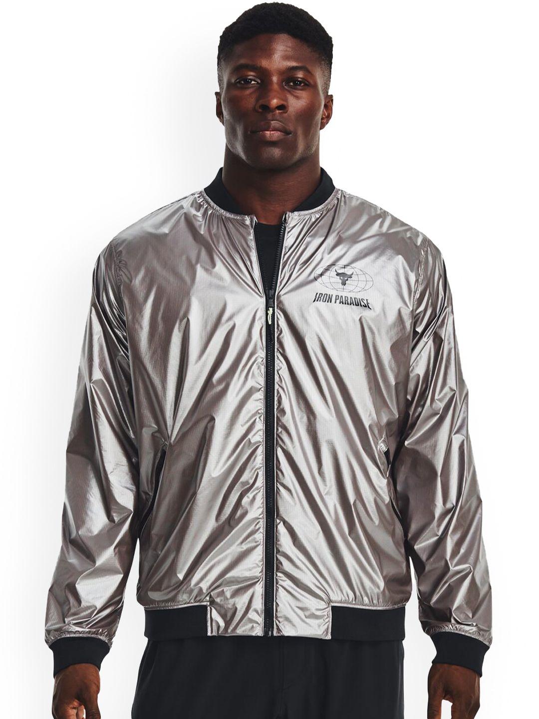 under armour project rock disrupt mandarin collar bomber jacket