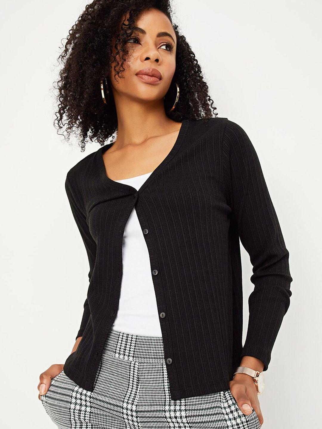 max striped long sleeves shrug