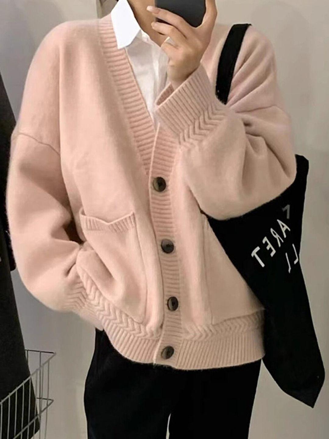 lulu & sky women peach-coloured cardigan