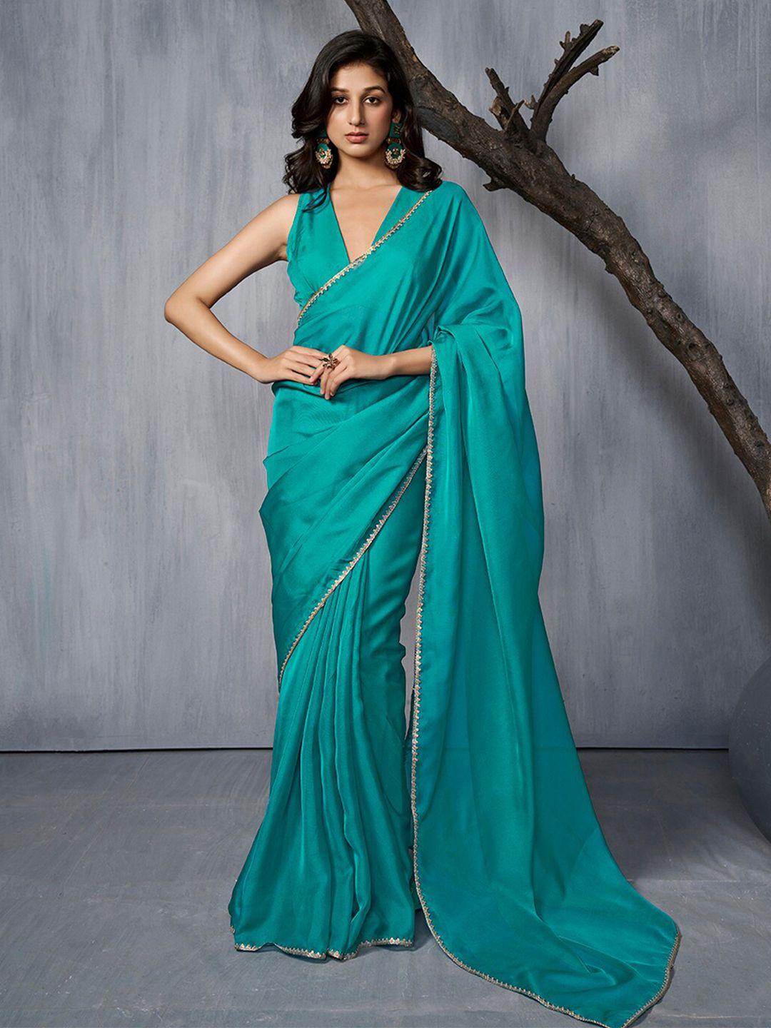 inddus embroidered organza saree