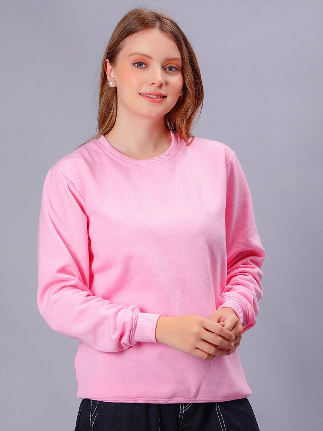 mad over print round neck fleece sweatshirt