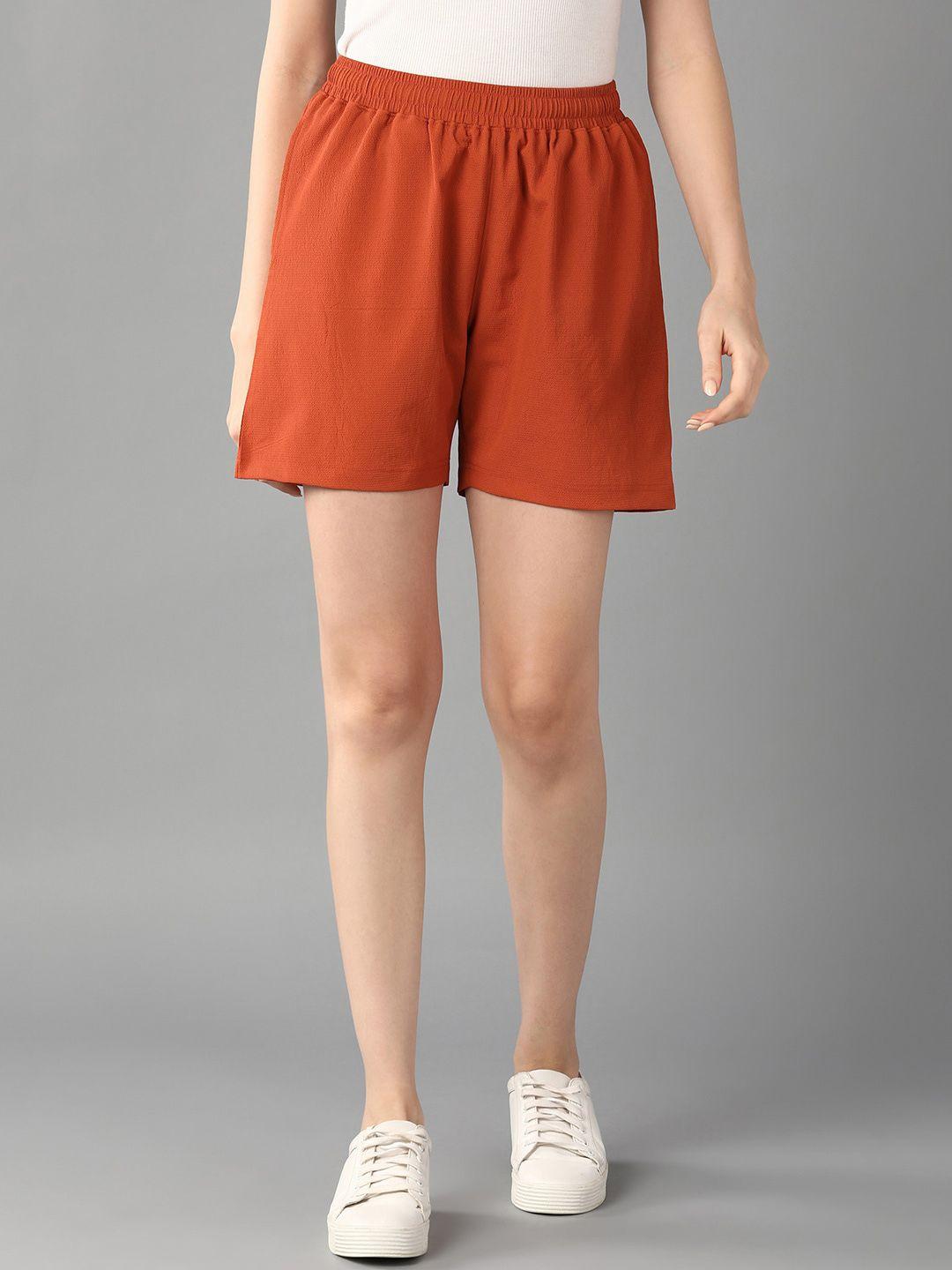 roadster rust mid-rise regular shorts