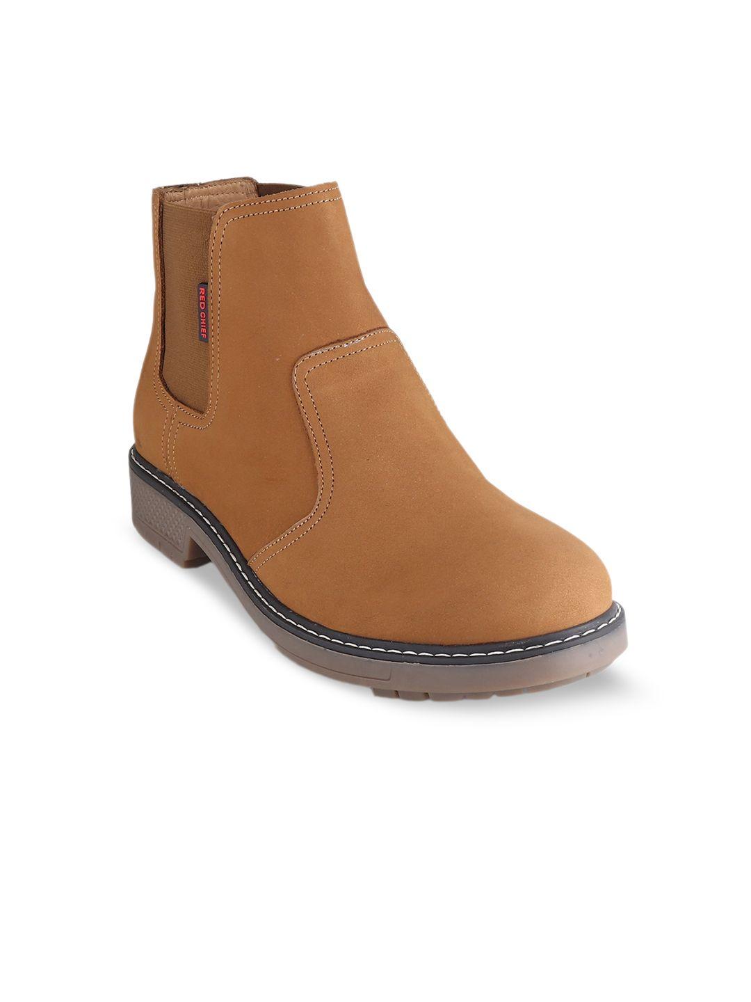 red chief men mid-top leather chelsea boots