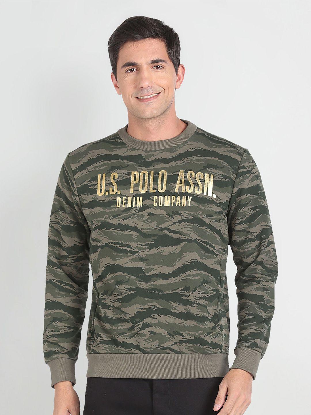 u.s. polo assn. denim co. camouflage printed pure cotton pullover sweatshirt