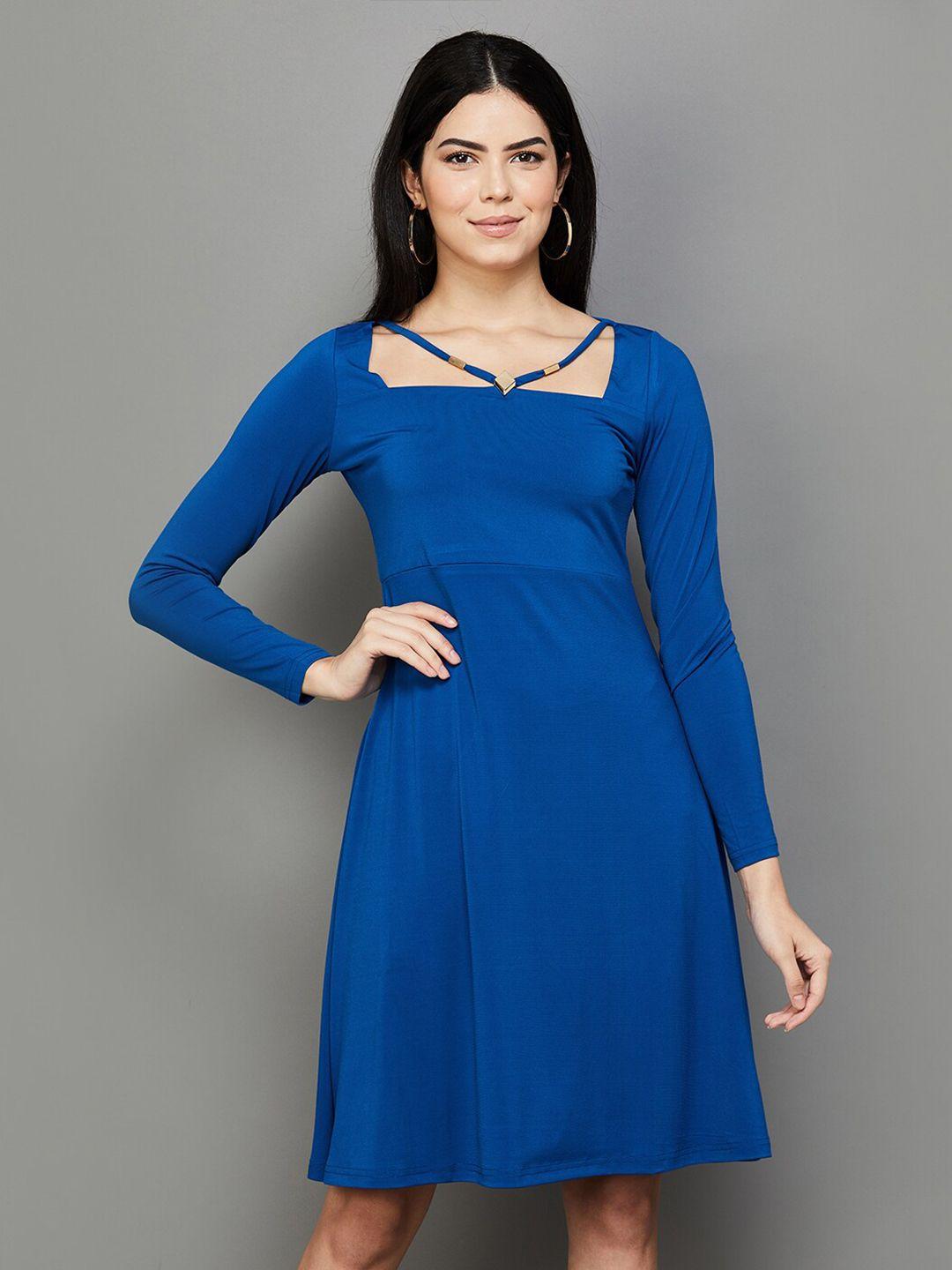 code by lifestyle square neck a-line dress