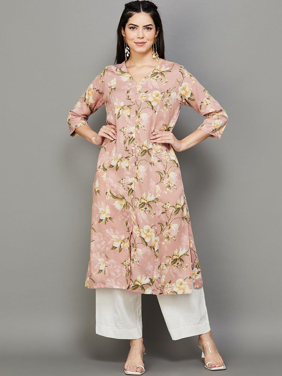 melange by lifestyle floral printed kurta