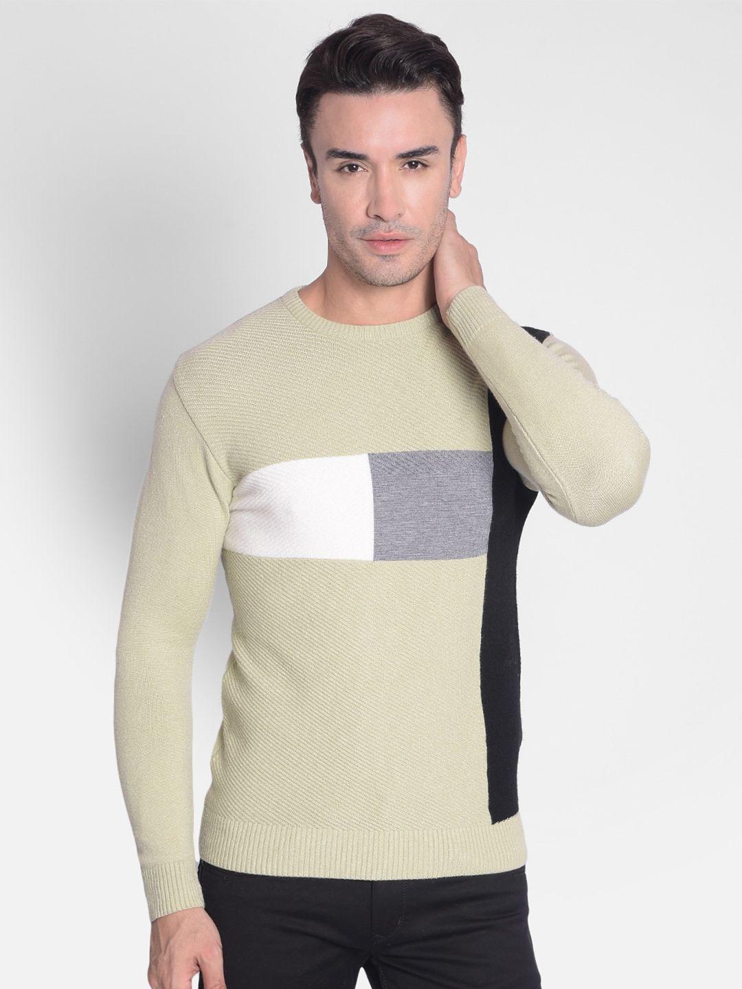 crimsoune club colourblocked pure cotton pullover sweater