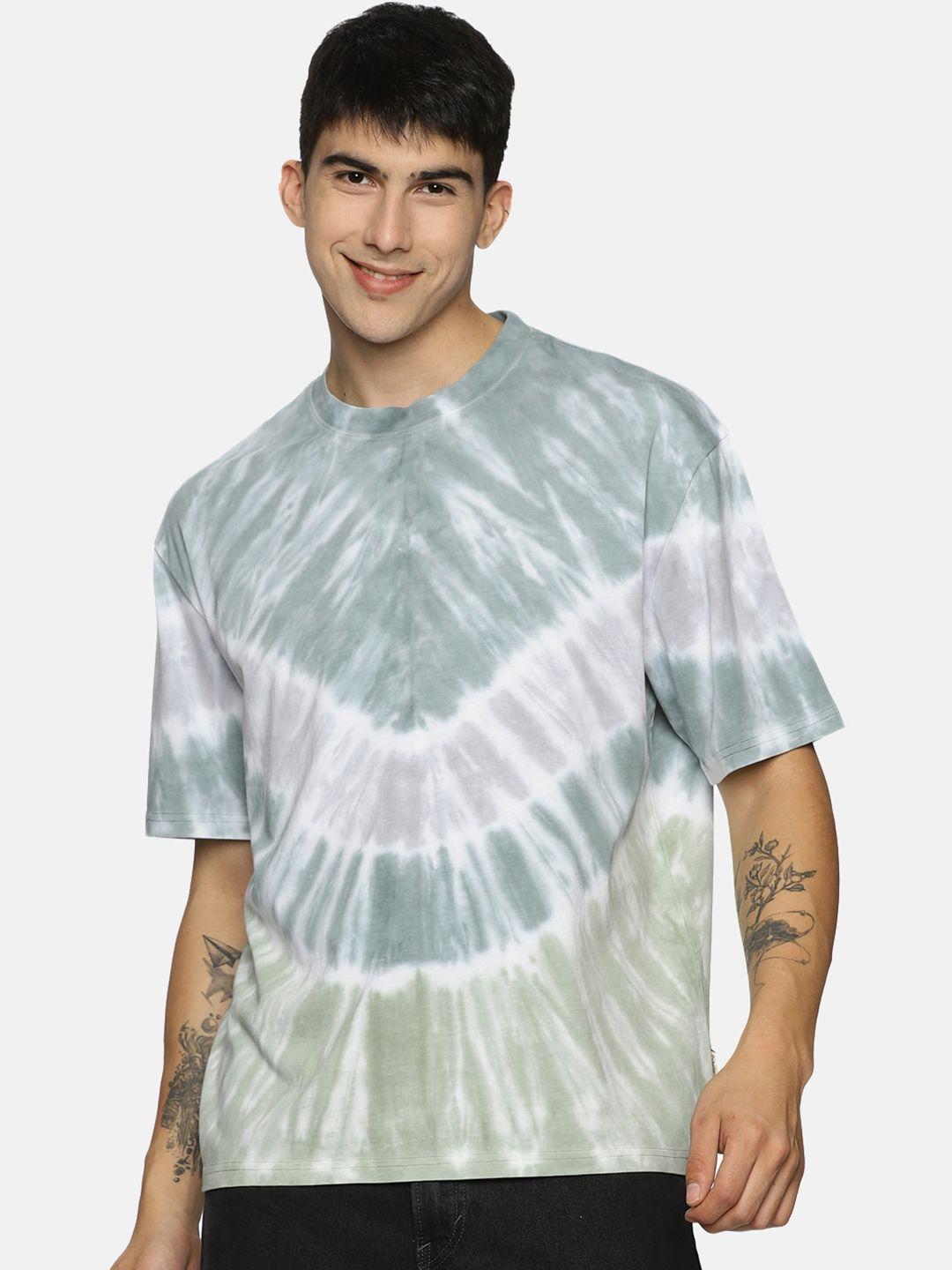 roadster tie & dye-printed drop-shoulder sleeves pure-cotton oversized t-shirt