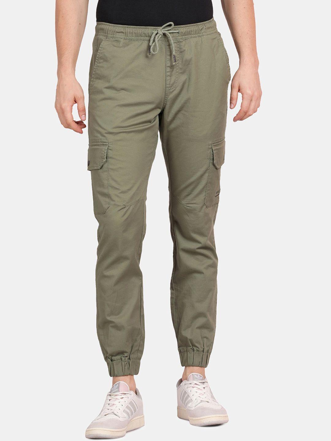 t-base men olive green joggers trousers