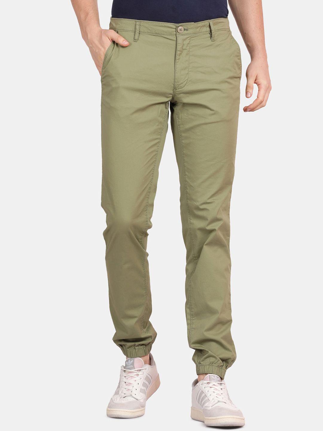 t-base men green joggers trousers