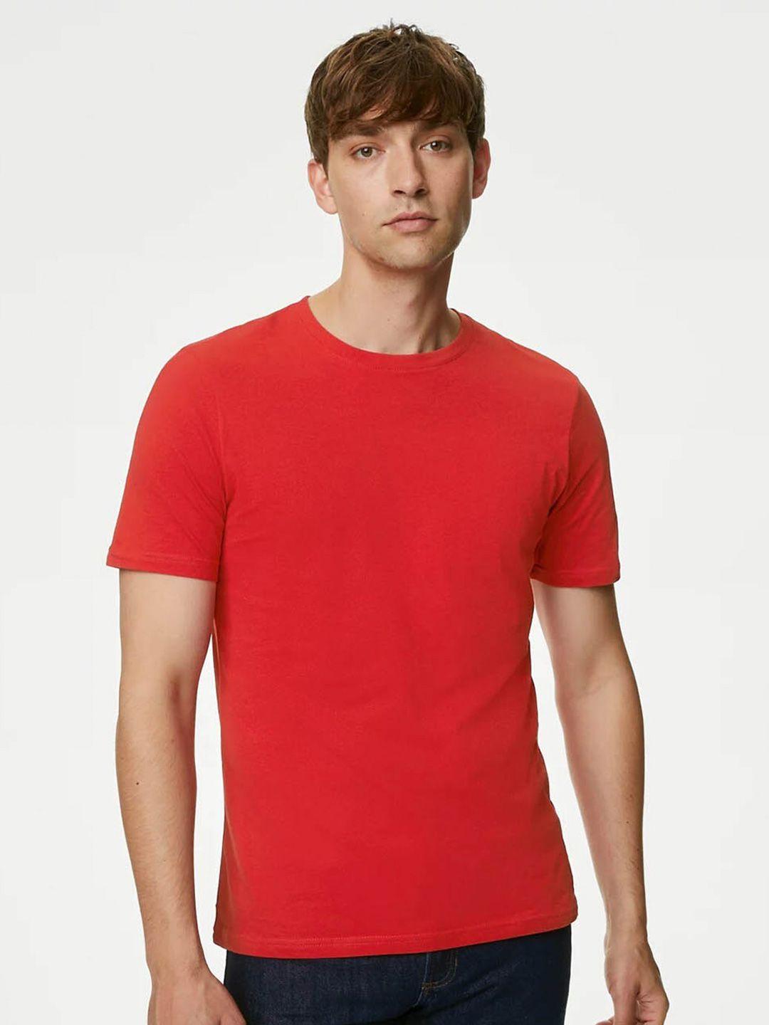 marks & spencer round neck pure cotton t-shirt