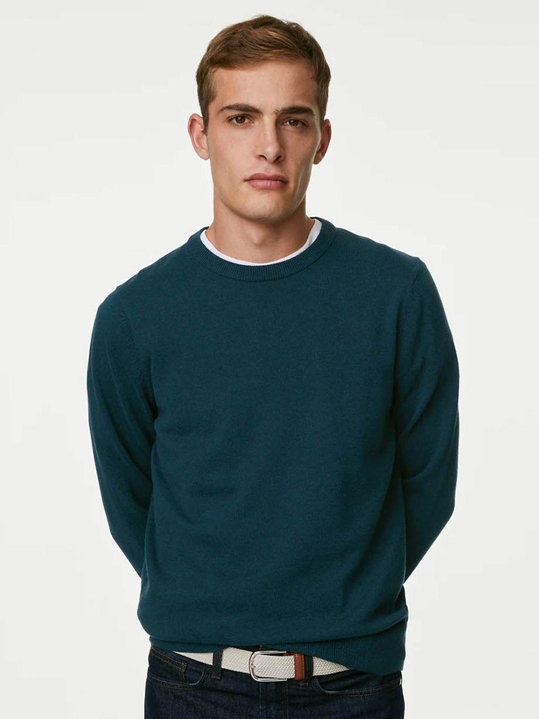 marks & spencer round neck pure cotton pullover sweater