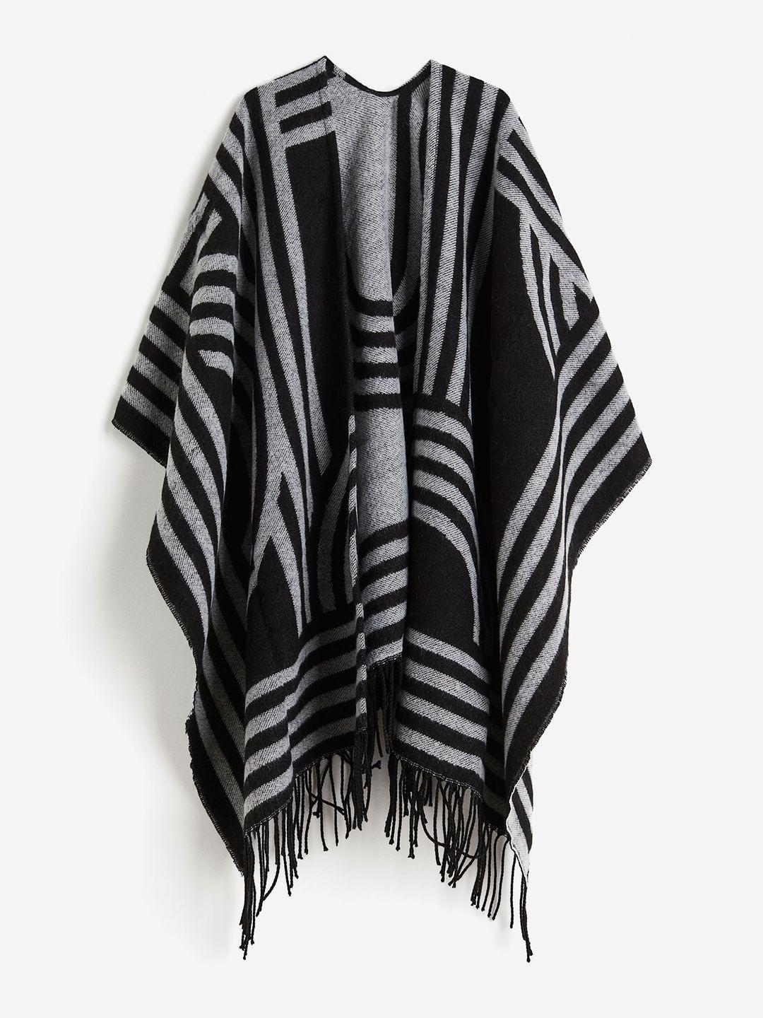 h&m women fringe-trimmed poncho