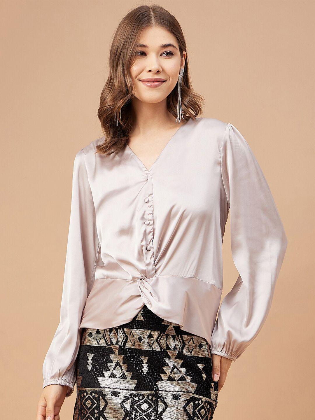 gipsy v-neck satin shirt style top