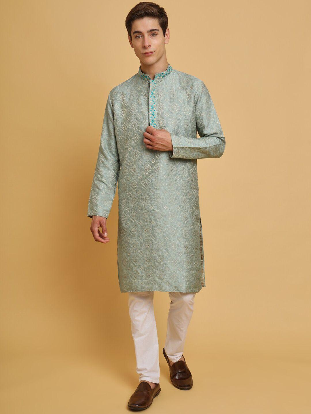 house of pataudi ethnic motif-printed a-line kurta