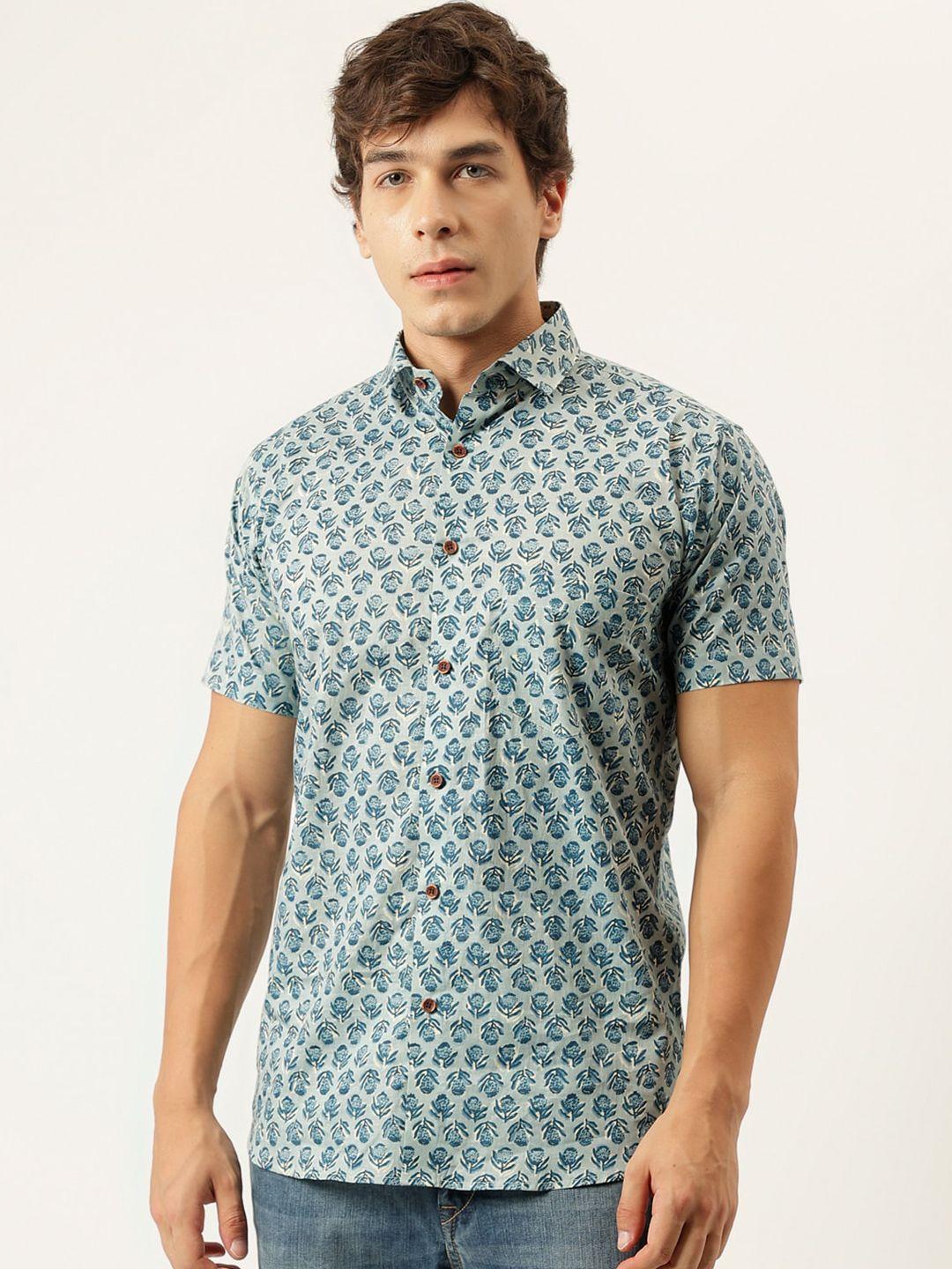 millennial men comfort floral printed cotton casual shirt