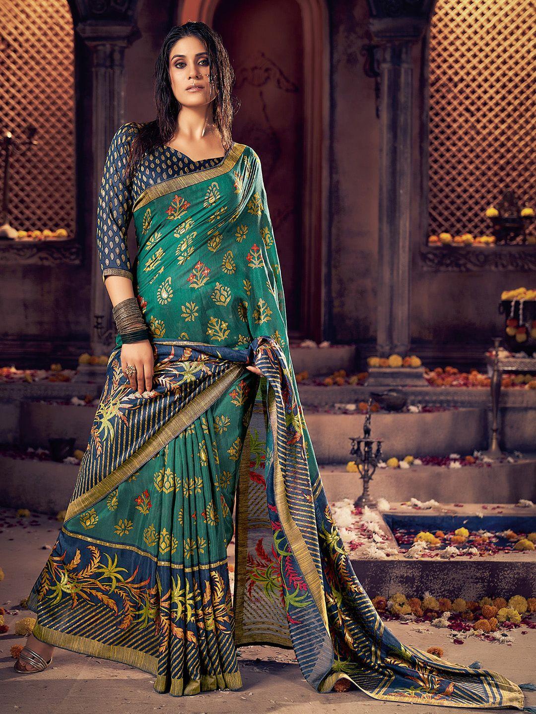 sanskar ethnic motifs printed brasso saree