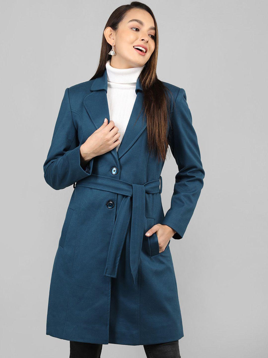 rage single-breasted overlapping double collar nylon longline overcoat