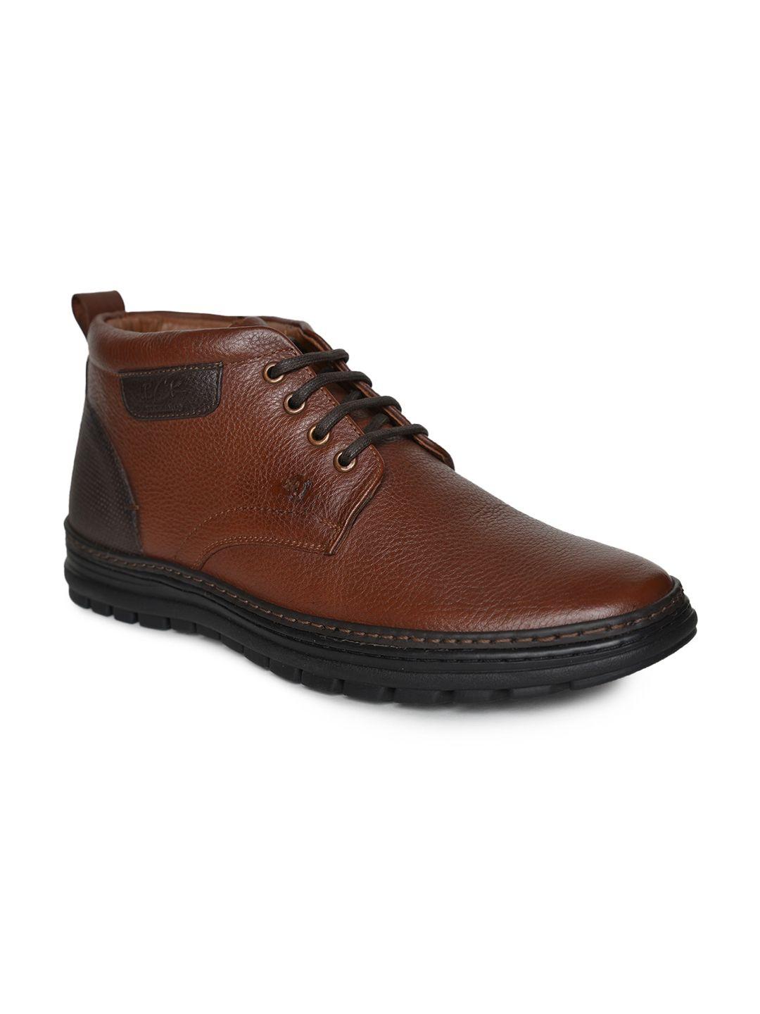 buckaroo men textured cornelio leather mid-top biker boots