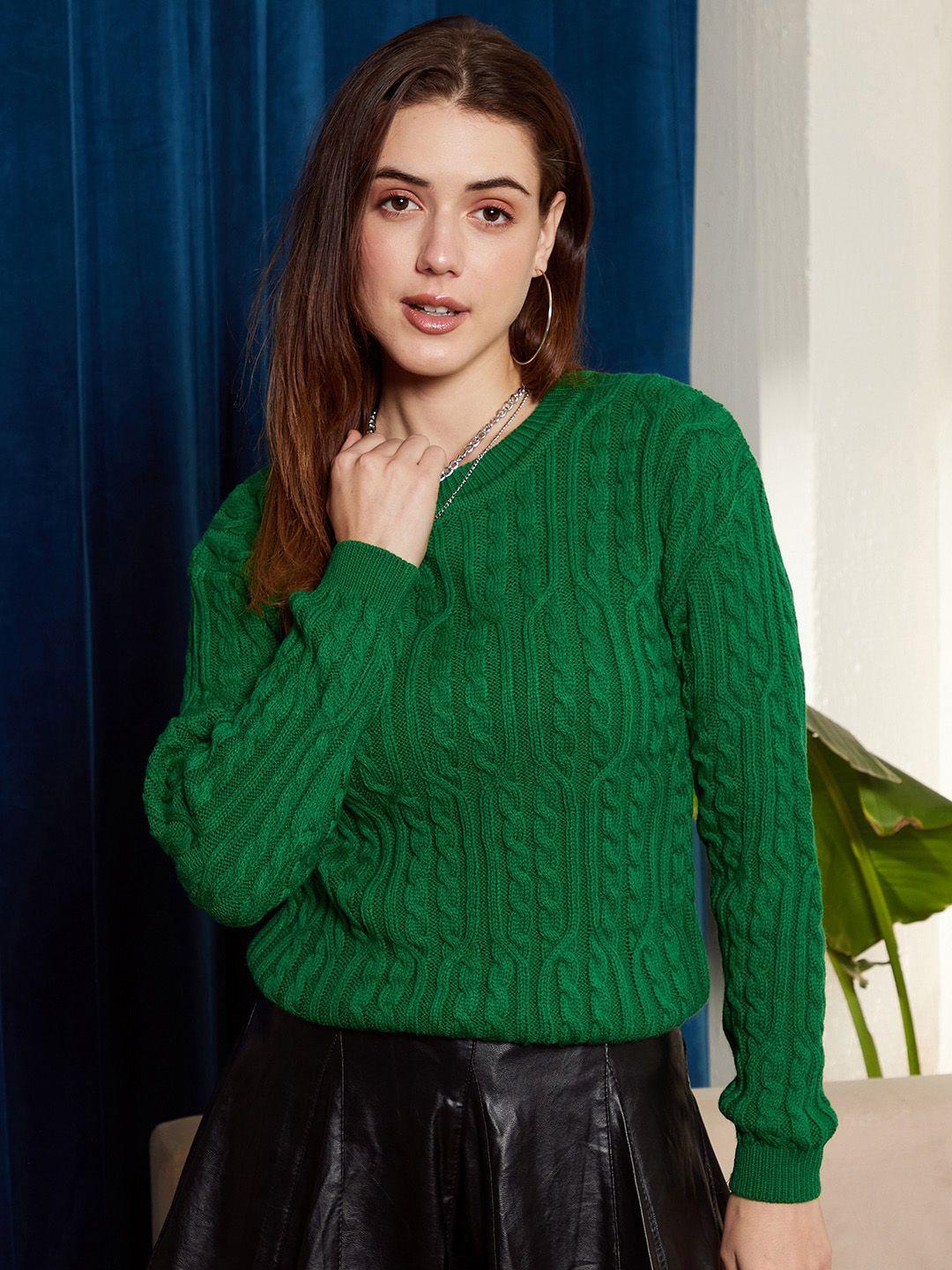 berrylush cable knit drop shoulder sleeves pullover