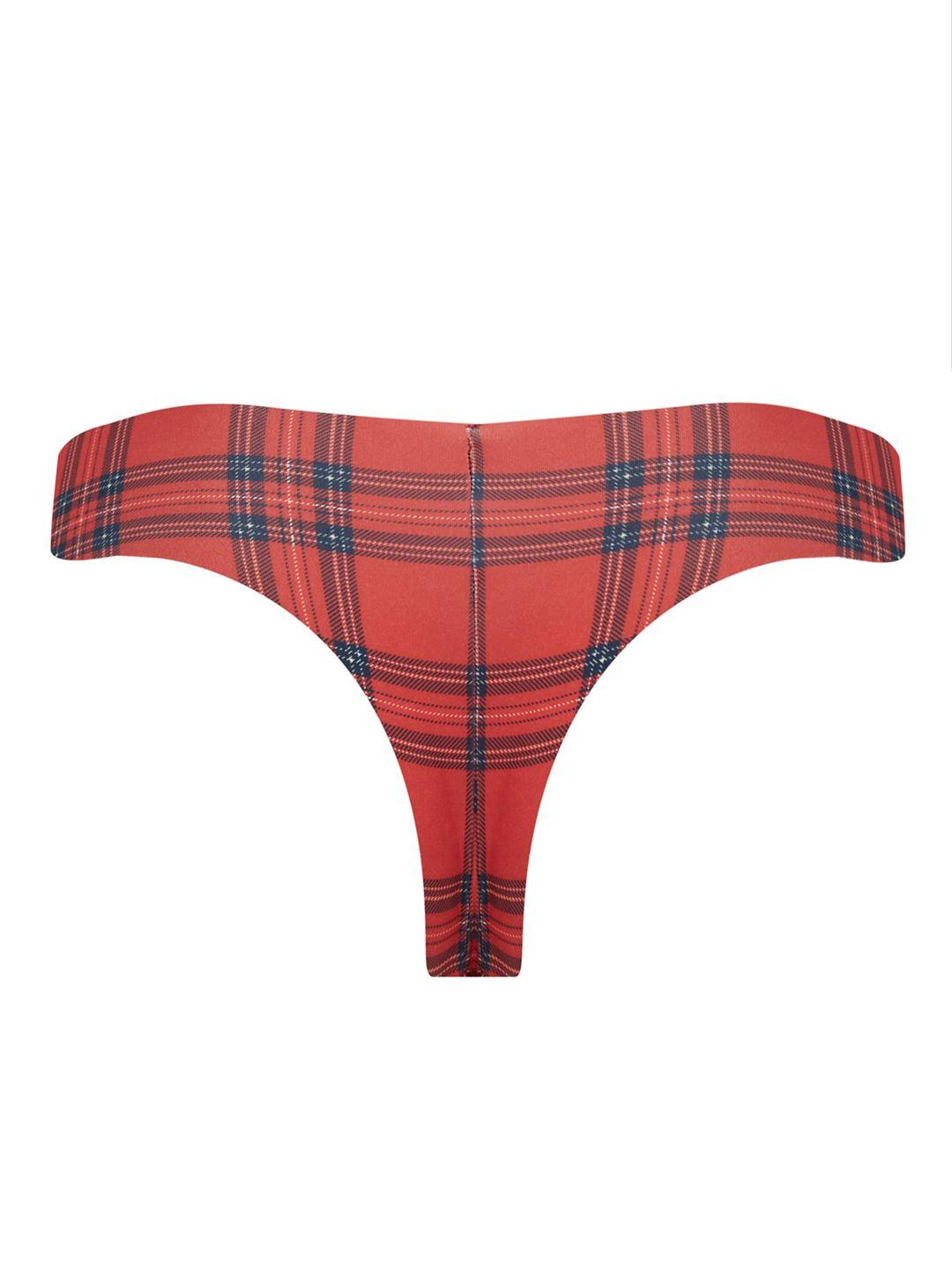 defacto women checked ribbed bikini briefs