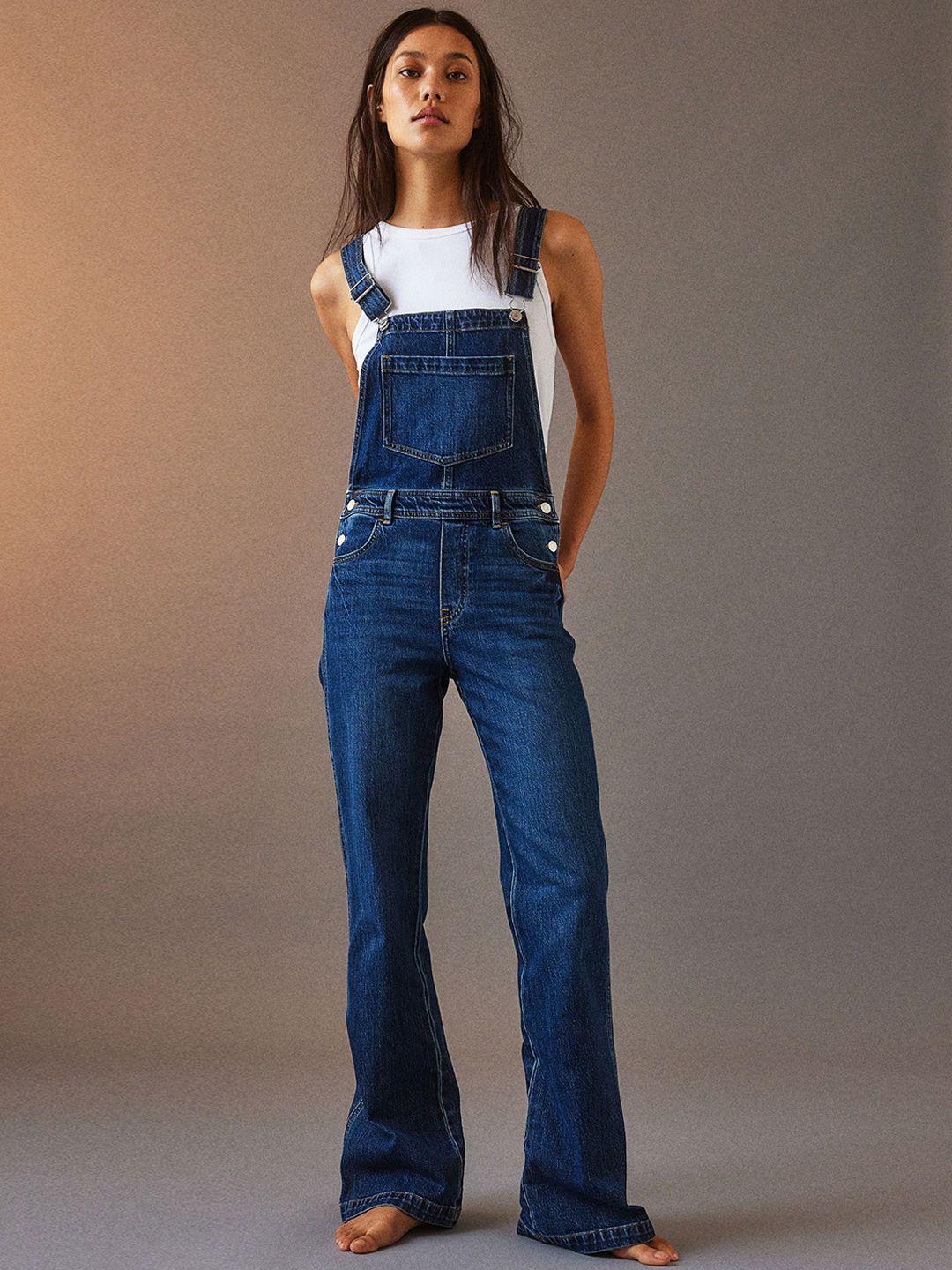 h&m flared denim dungarees