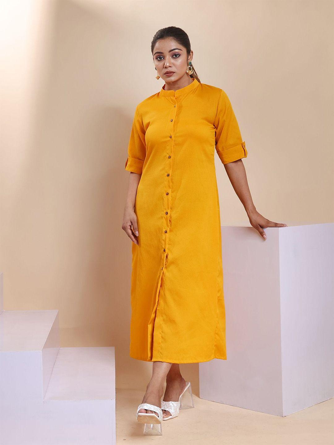 disli crepe shirt midi dress